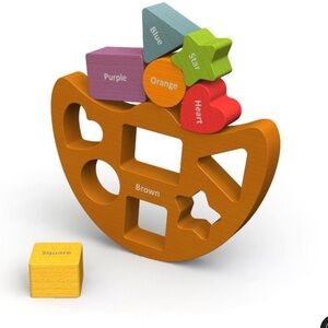 Begin Again Balance Boat Shapes Colors Wooden